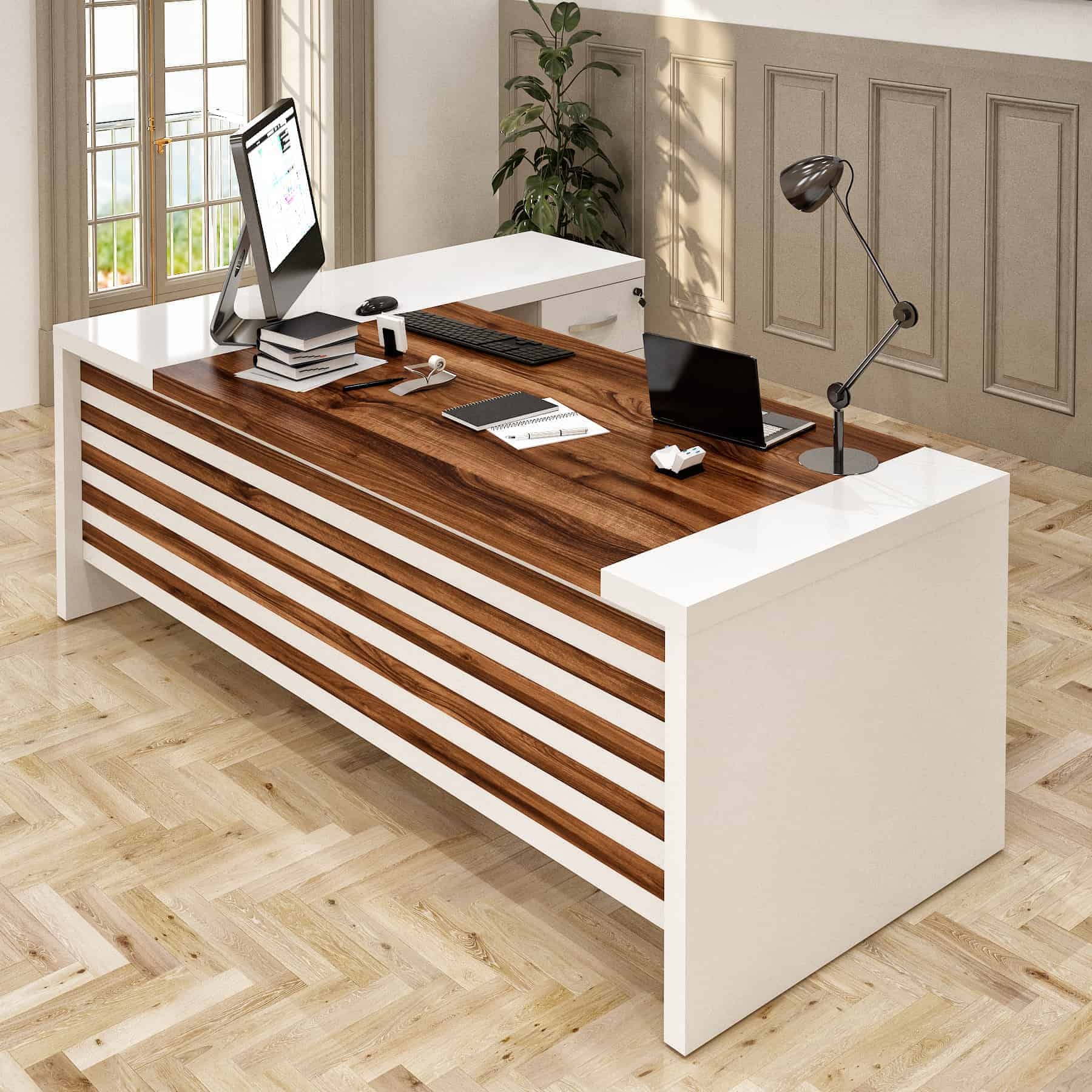 Leons l shaped desk discount