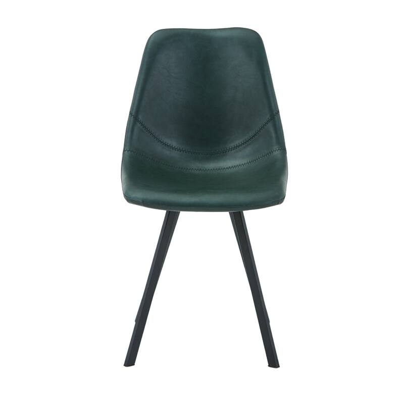 Markley Modern PU Leather Upholstered Ergonomic Mid-Back Accent Chair with Metal Legs for Home Kitchen or Living Room (Set of 4)