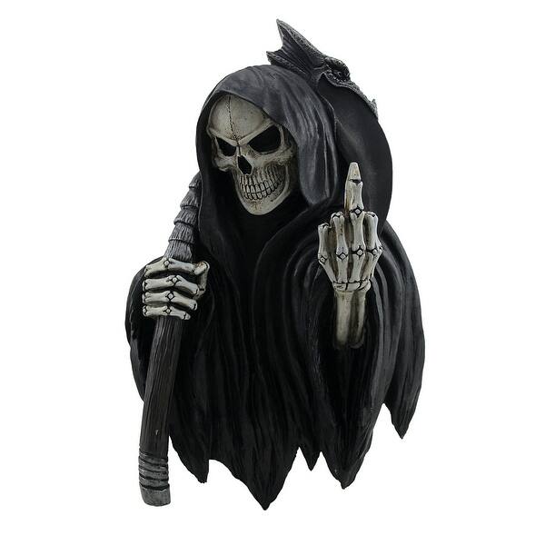 Shop Not Today Grim Reaper Flipping Bird Hand Painted Wall