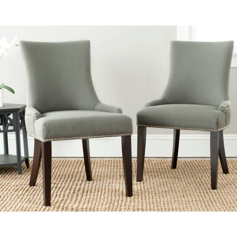 SAFAVIEH Lester Dining Chair (Set of 2) - 24"W x 25"D x 39"H - True Taupe - Set of 2