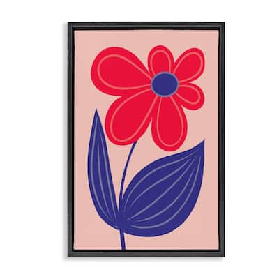 Stupell Playful Bold Red Daisy Framed Floater Canvas Wall Art Design By Martina Pavlova