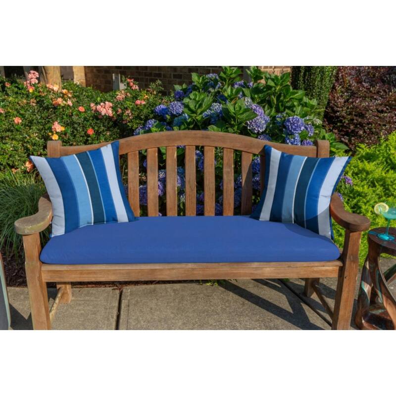 Sunbrella Stripe Fabric 1-Piece Indoor/Outdoor Square Throw Pillow, 18"W x 18"L