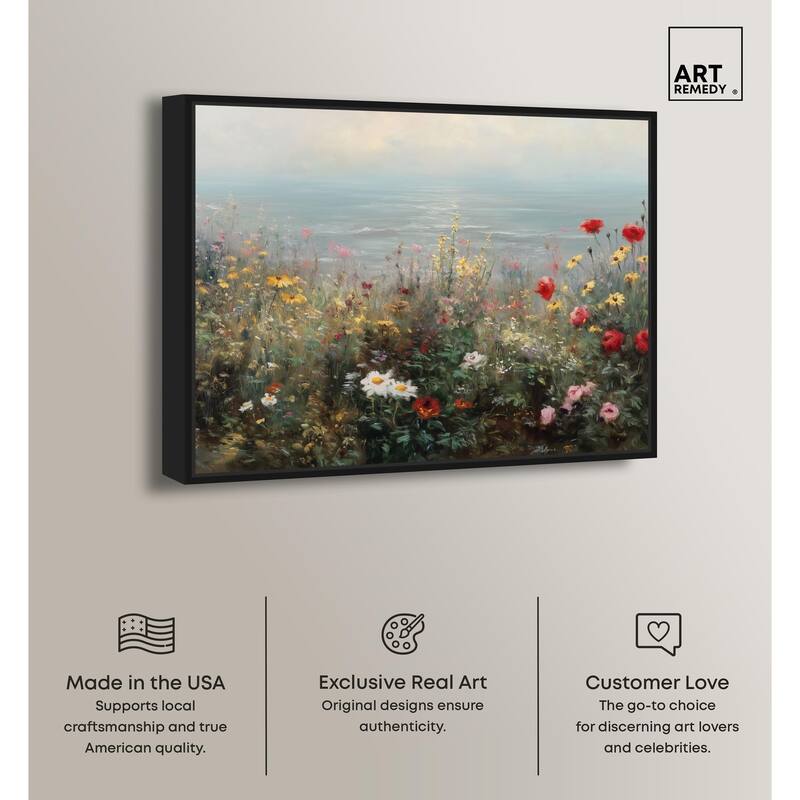 Misty Ocean Field I Canvas by Art Remedy