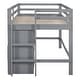 preview thumbnail 6 of 12, Twin Size Loft Bed with 4 Drawers, Underneath Cabinet, and Shelves for Space-Saving, Grey