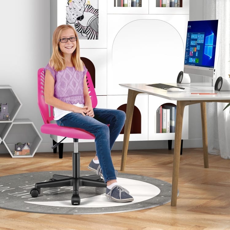 Height-Adjustable Ergonomic Kids Desk Chair with Universal Casters - 20" x 18" x 30.5" - 35"(L x W x H)