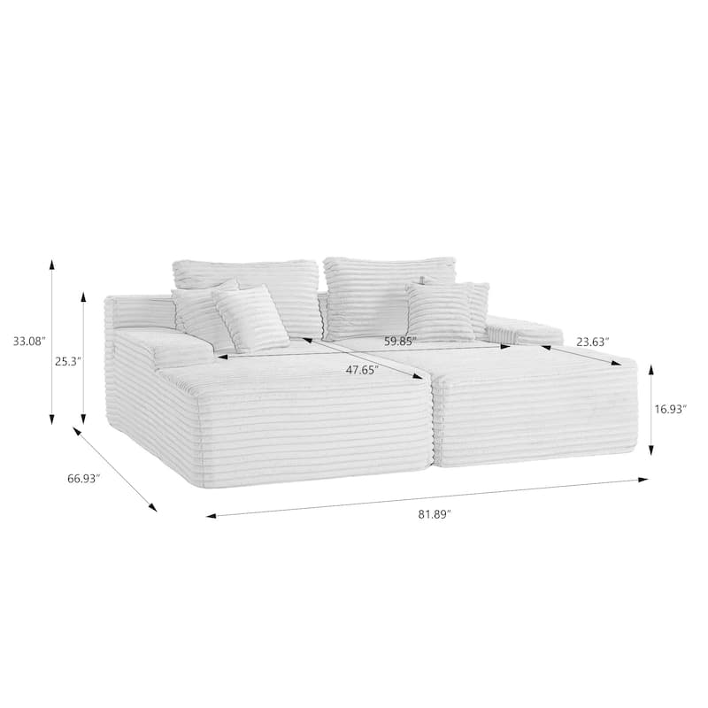 Cathy 82" W No Assembly Required Chaise Sofa Lounge Sectional Couch