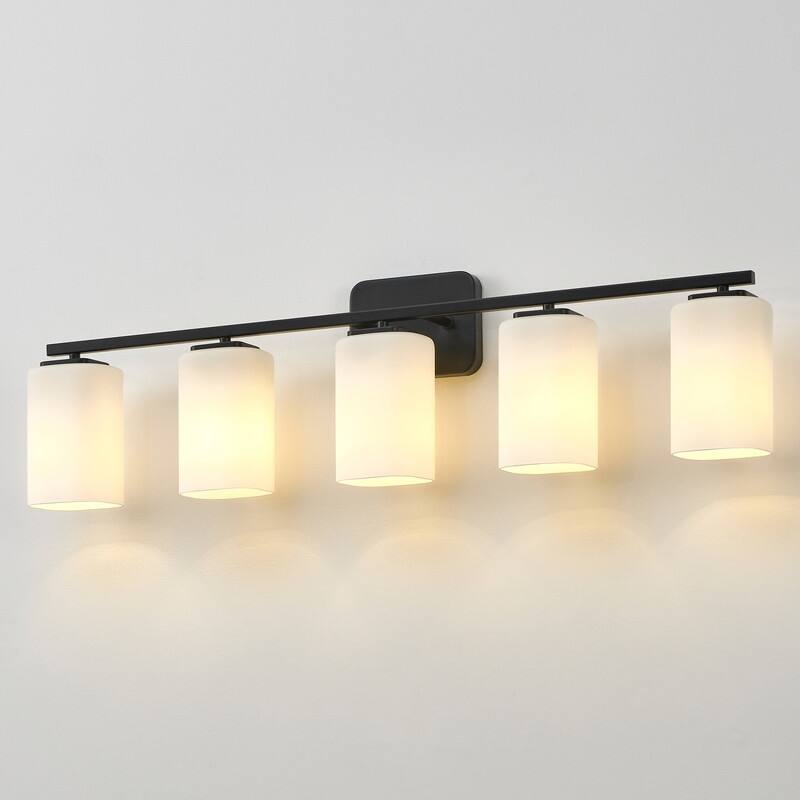 KAWOTI Modern & Contemporary Vanity Light with Frosted Glass Shade