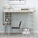 preview thumbnail 3 of 6, Silver Twin Metal Loft Bed with 2 Shelves and one Desk Twin - Silver