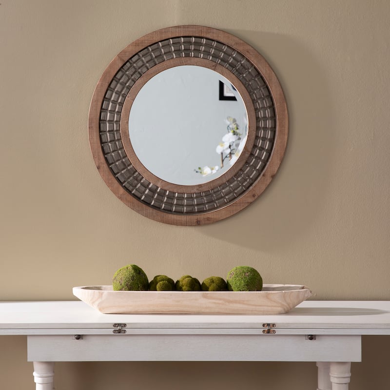 SEI Furniture Aamodt Industrial Natural Wood Mirror