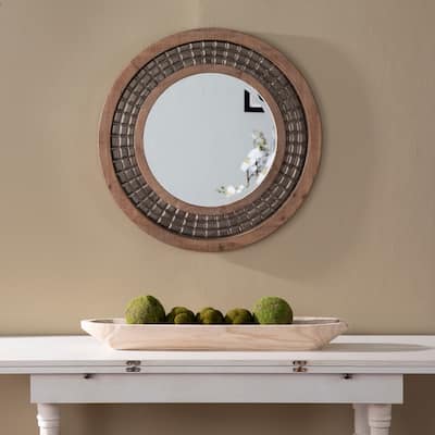SEI Furniture Aamodt Industrial Natural Wood Mirror