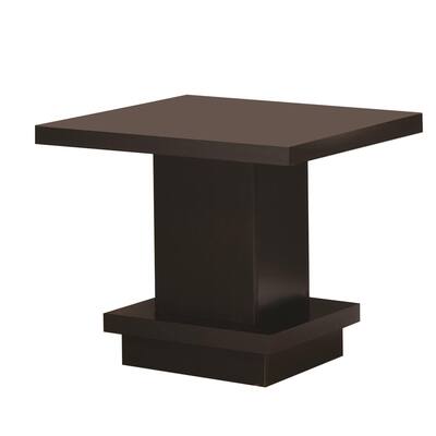 23.5 in. Brown Rectangle Wood End Table with Pedestal Base
