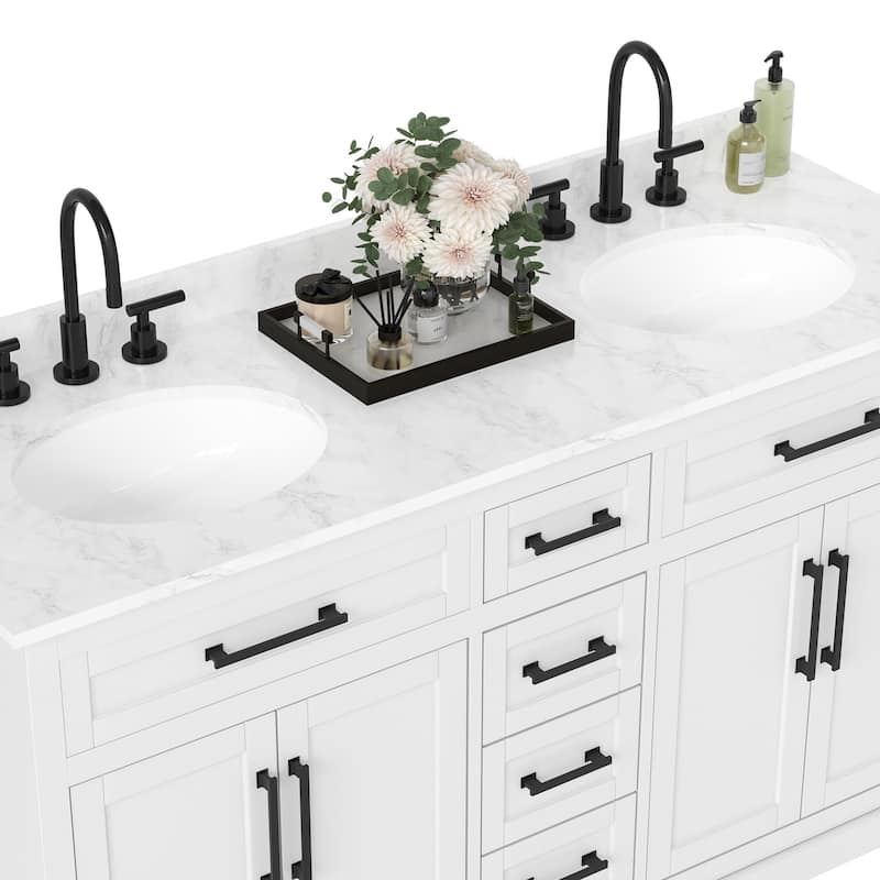 Bathroom Vanity with Marble Top and Sink