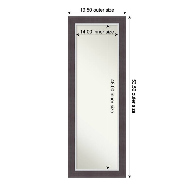Ellie Non-Beveled Framed Full-Length On the Door Mirror - 20 x 54 in - Ellie Brown Silver