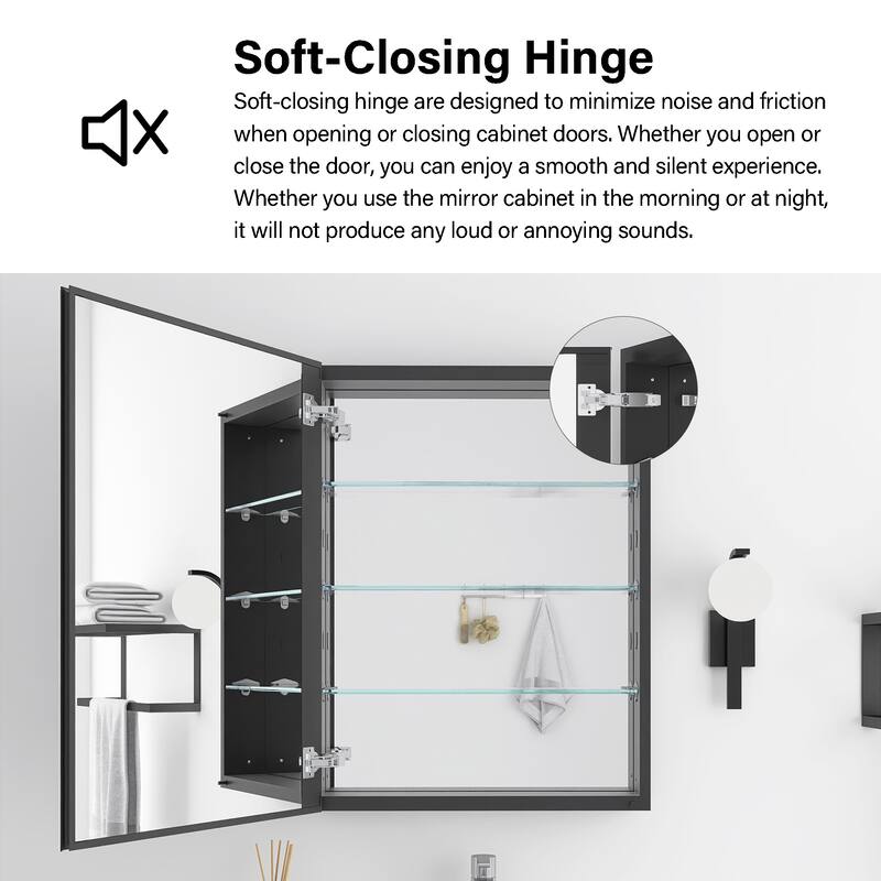 Rectangular Aluminum Medicine Cabinet with Mirror