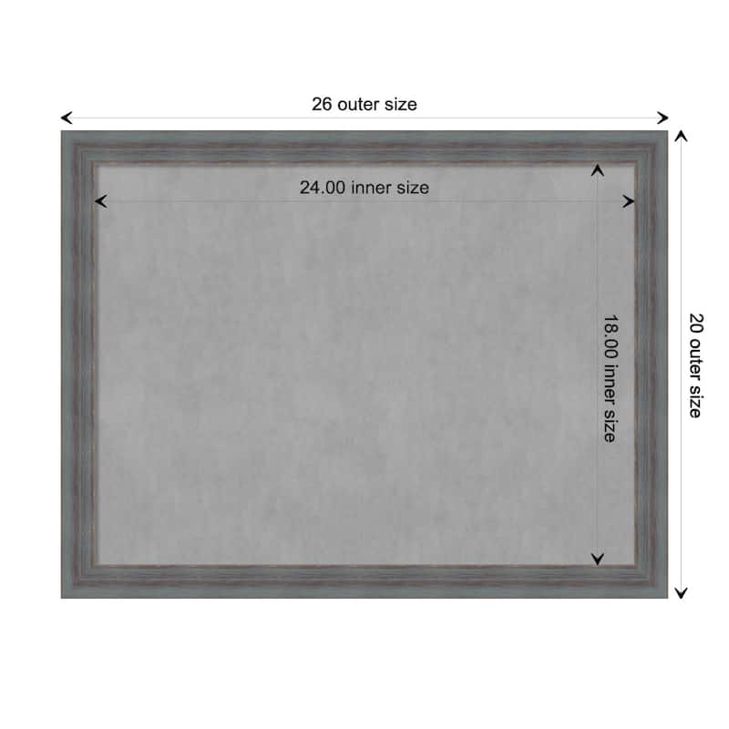 Amanti Art Dixie Blue Grey Rustic Framed Magnetic Board - Board Size 24x18