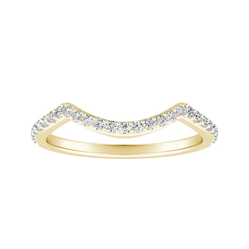Auriya 1/6ctw Curved Diamond Wedding Band 18k Gold