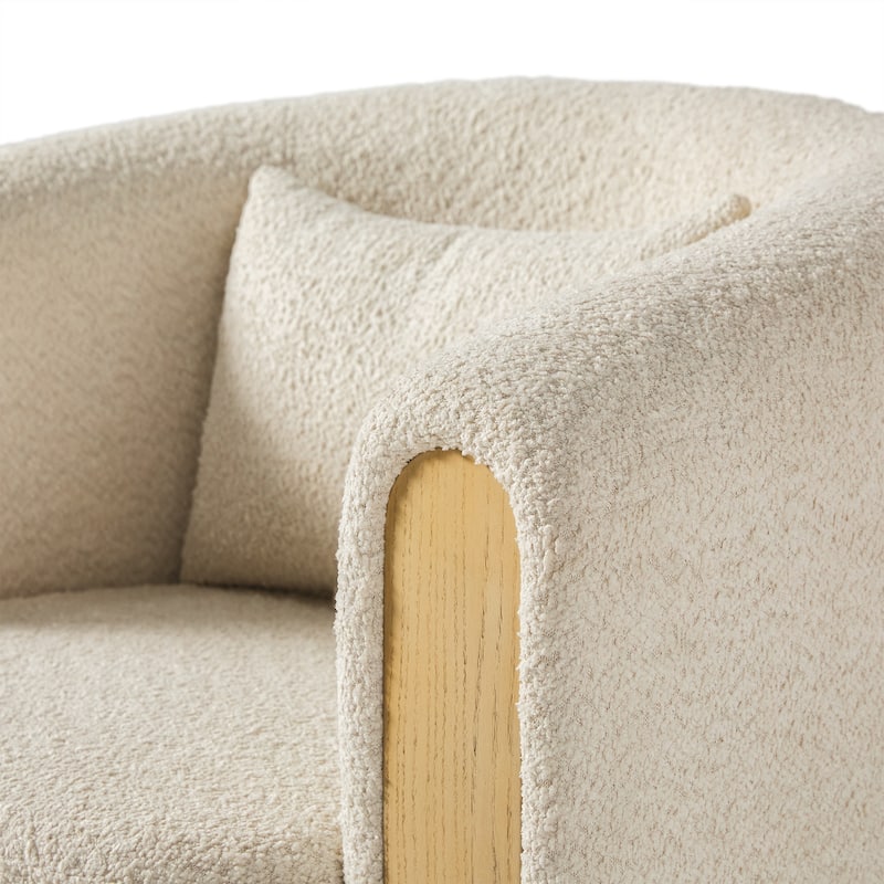 Modern Upholstered Swivel Barrel Accent Chair