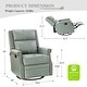 preview thumbnail 71 of 88, Echidna 29.6" Transitional Genuine Leather Swivel Rocker Nursery Chair with Nailhead Trim by HULALA HOME