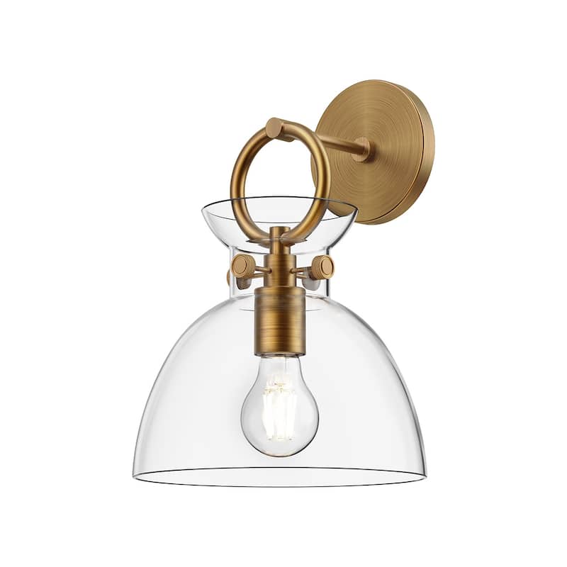 Alora Lighting WV411809 Waldo 13" Tall Wall Sconce - Aged Gold / Clear Glass