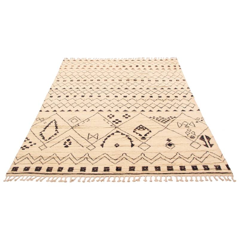ECARPETGALLERY Hand-knotted Pak Finest Marrakesh Cream Wool Rug - 8'1 x 10'8