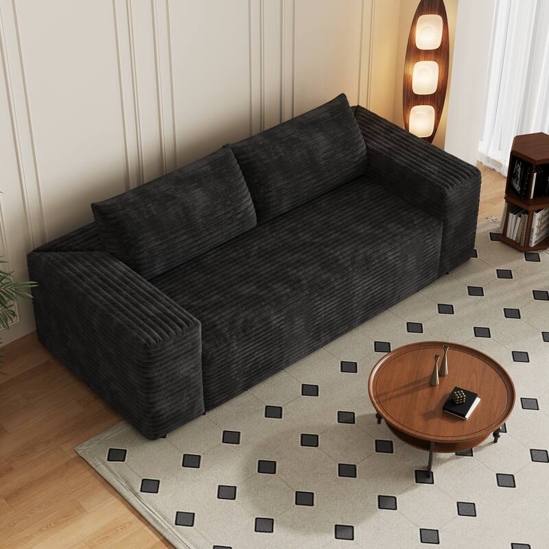 78.8" Corduroy Loveseat Sofa - Deep Seat, No Assembly Required, for Living Room, Bedroom, Apartment