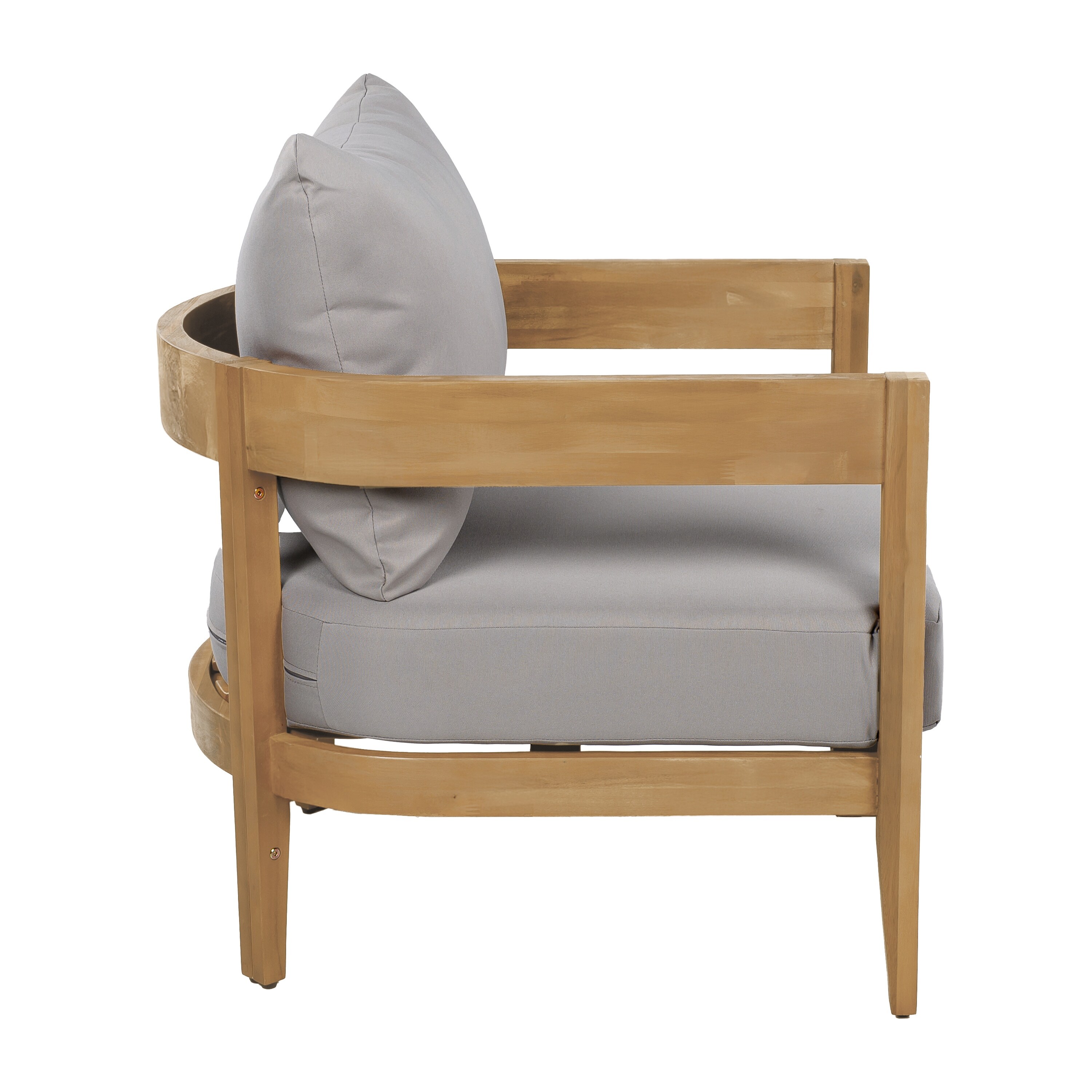 Brooklyn Acacia Wood Outdoor Club Chair with Cushions by