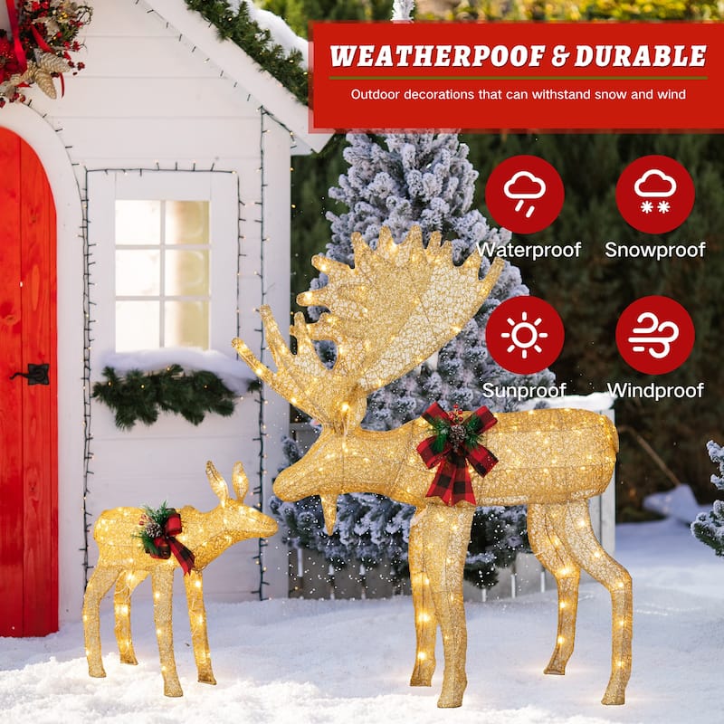 Futzca Christmas Light Holiday Reindeer & Sleigh