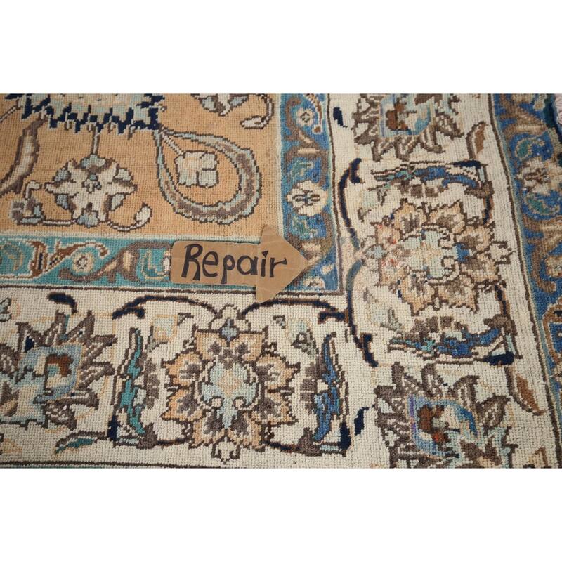 Floral Tabriz Vintage Persian Area Rug Hand-Knotted Wool Carpet - 7'5" x 10'9"