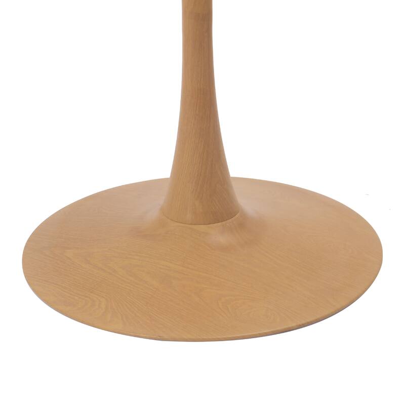Bristol 24" Round Dining Table with MDF Top and Natural Wood Steel Pedestal Base for Modern Kitchen and Dining Room