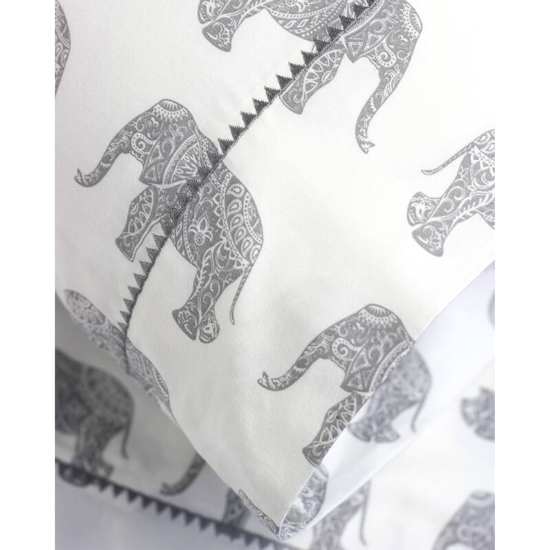 400 Thread Count Elephants Embroidered Sheet Set - 4 Color