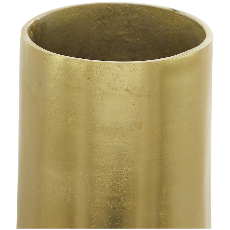 Stainless Steel Metal Minimalistic Tall Floor Cone Decorative Vase - Gold or Silver - Roche River Decor