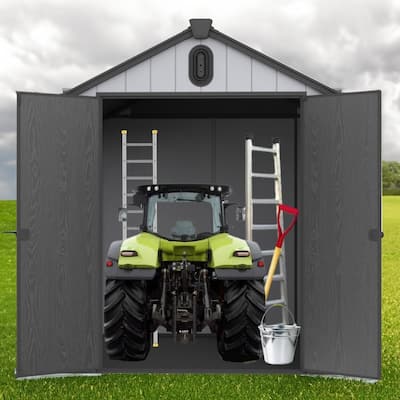 6*8Ft Plastic Storage Shed For Backyard Garden Big Spire Tool Storage