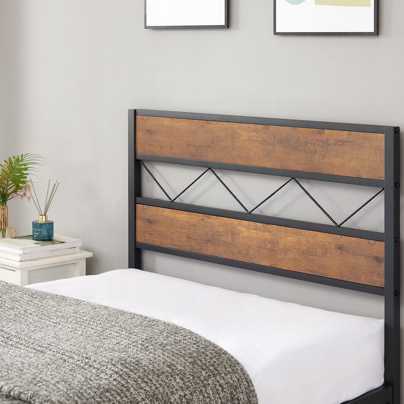 VECELO 2-Pack Heavy Duty Twin Size Metal Bed Frame No Box Spring Needed 450 lbs Capacity Ideal for Kids Apartments Dorm Rooms