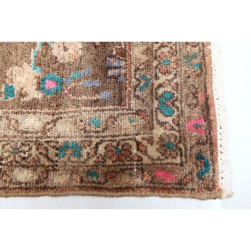 ECARPETGALLERY Hand-knotted Antalya Vintage Brown Wool Rug - 3'8 x 10'5