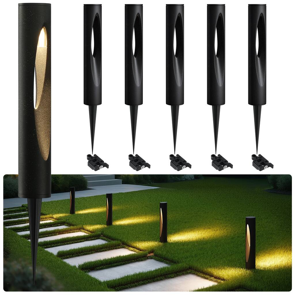 6-Pack Low Voltage Landscape Lights, 4.8W LED Pathway Lights