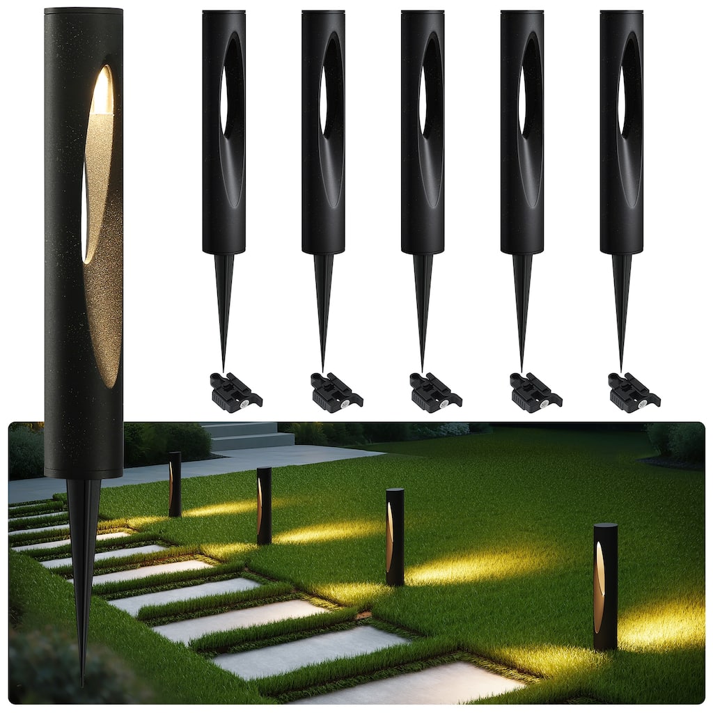 Black Gilt Aluminum Double-Side Low Voltage LED Pathway Light for Yard