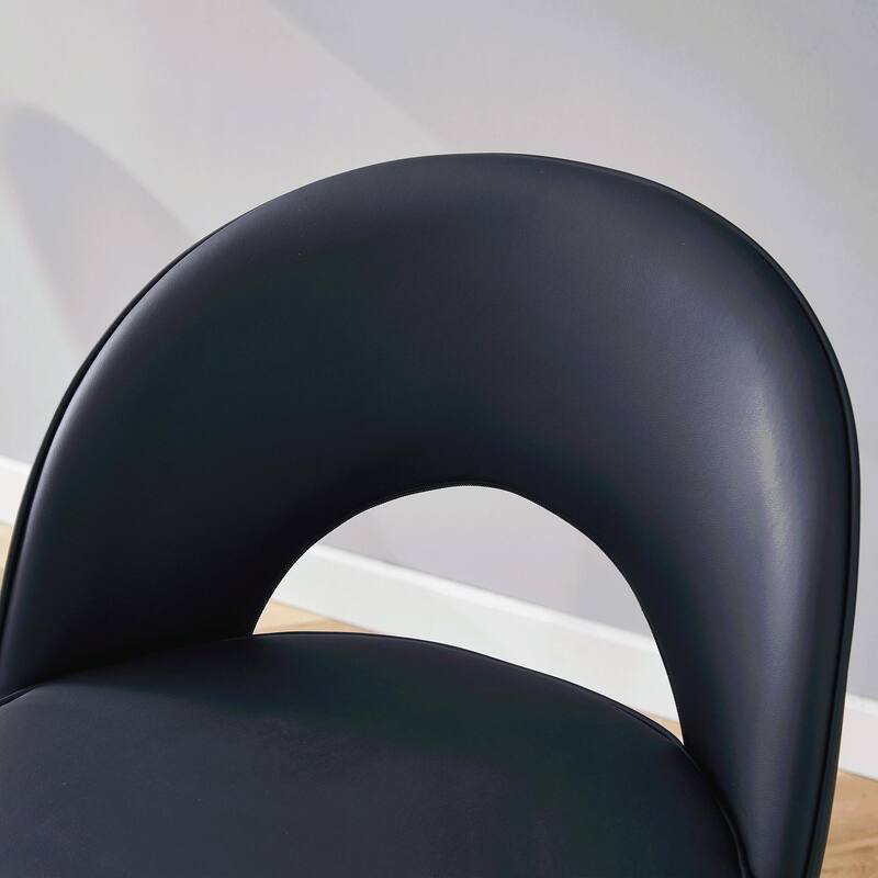 360° Rotatable Bar Chair with Modern PU Upholstery and Metal Legs