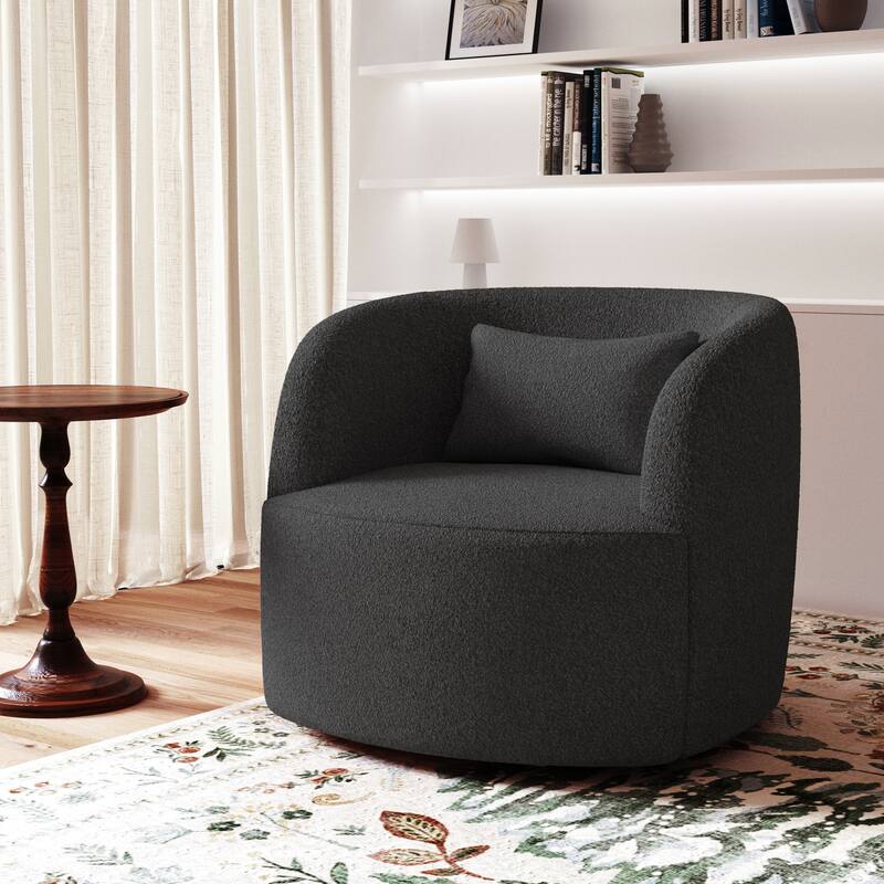 Modern 360-degree Rotation Teddy Barrel Chairs