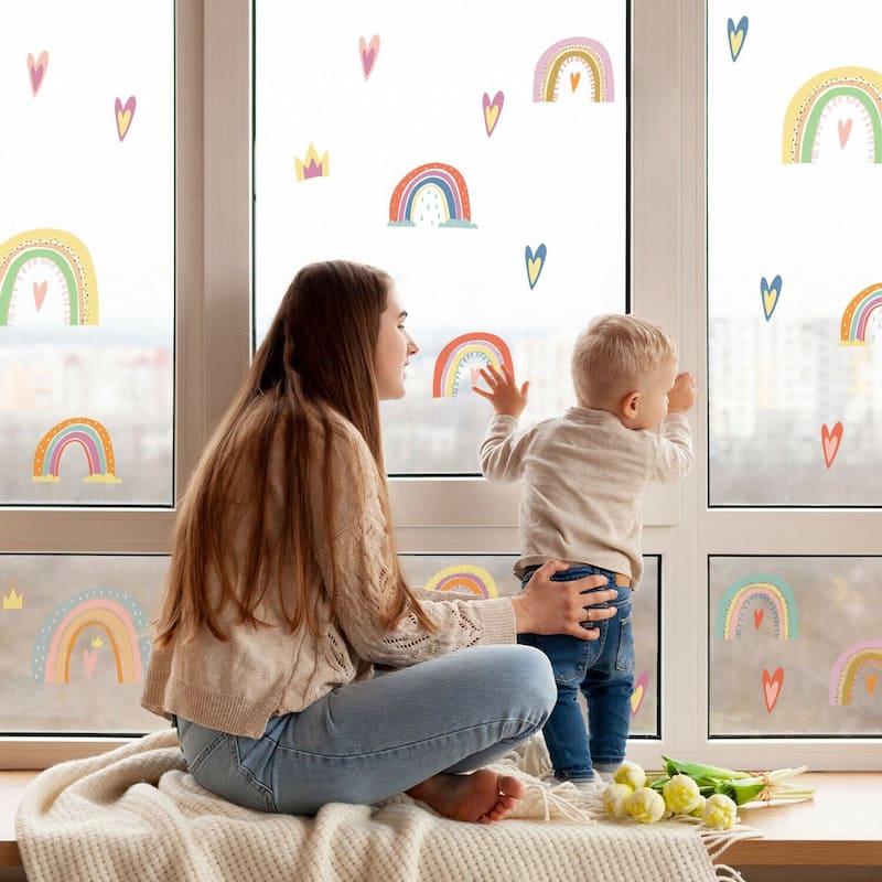Walplus Cheerful Nursery Cute Rainbows Kids Wall Stickers Nursery Décor