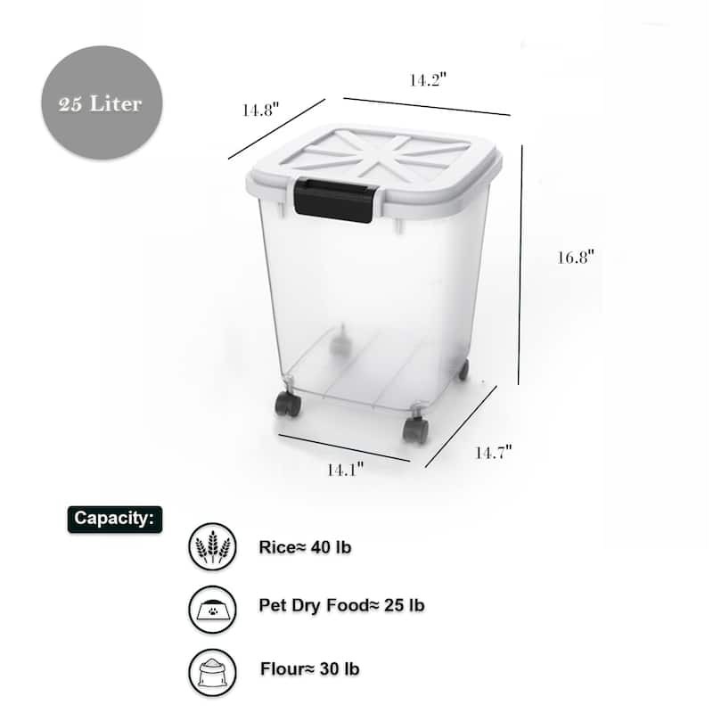 HANAMYA Rice Storage Container with Measuring Cup - 40-lb, 1 count