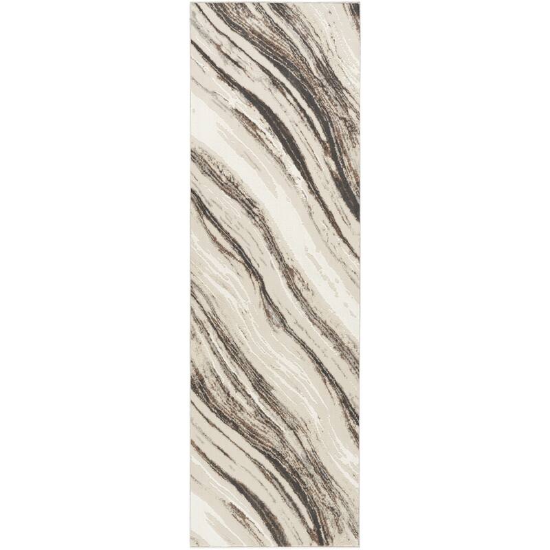 Power Loomed Abstract Modern Non Skid Stain Resistant Area Rug - 90' X '26' X '0.5