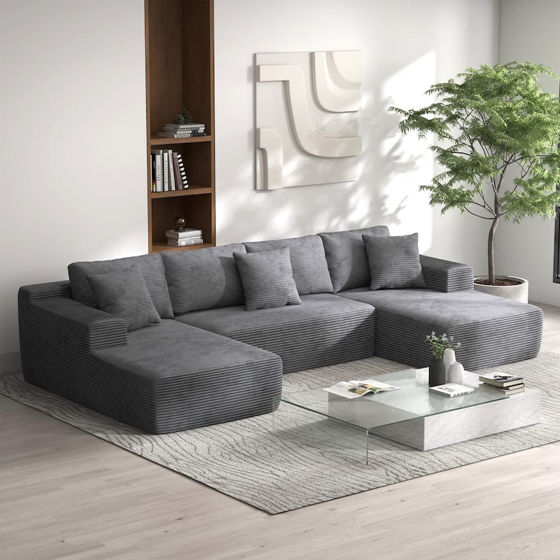 Oversized U-Shaped Sofa Modular Removable Applicable Living Room Furniture Set