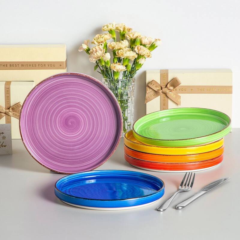 vancasso Bonita Stoneware Handpainted Spirals Pattern Dinnerware Set