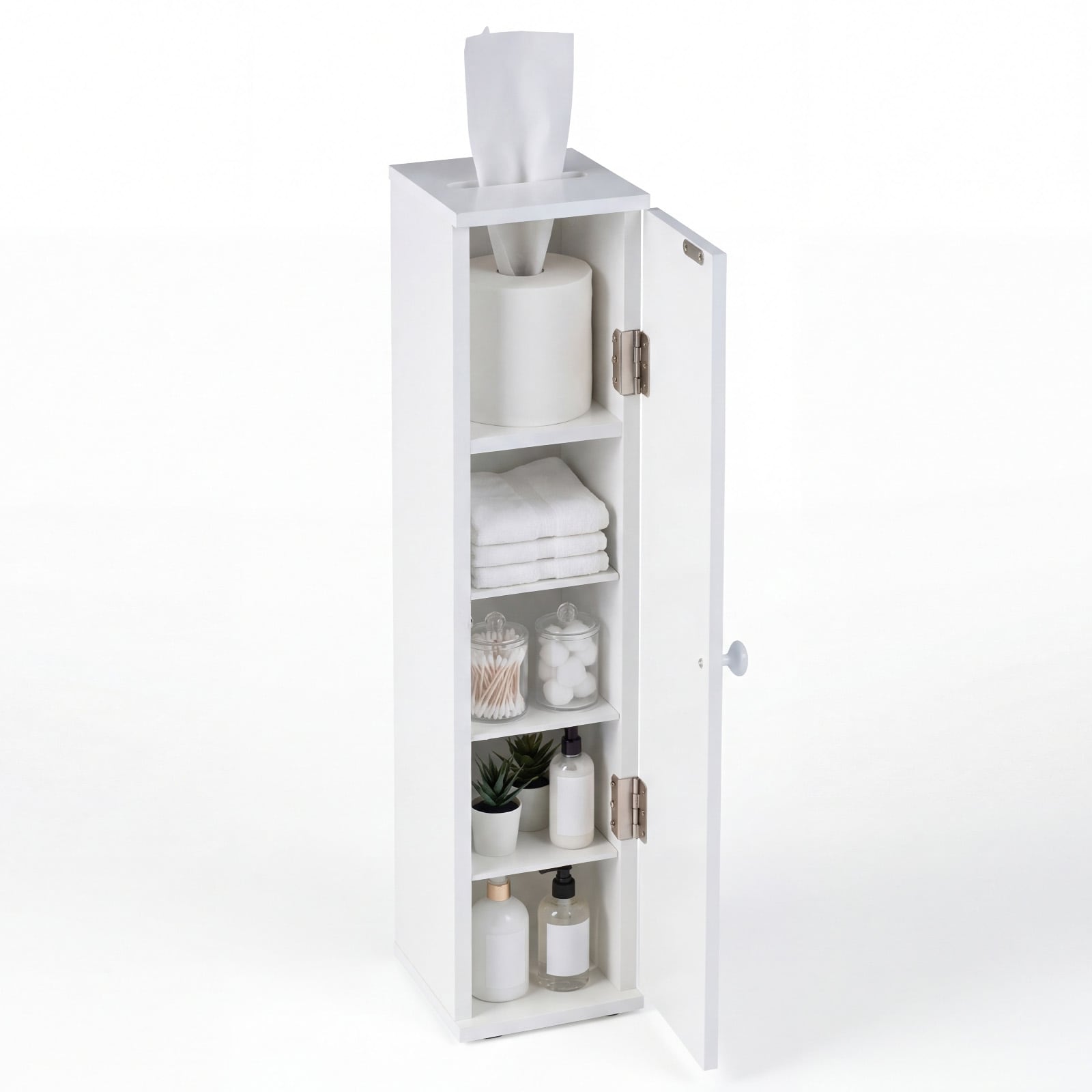 Gymax Small Bathroom Storage Cabinet Corner Floor Cabinet w/ Door & - See Details