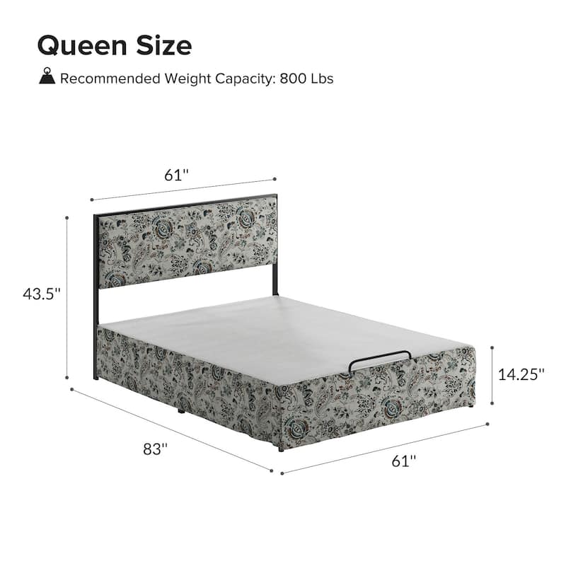 Oliver Modern Washable Slipcover Bed Upholstered Metal by HULALA HOME