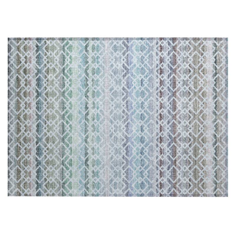 Machine Washable Indoor/ Outdoor Cabo Stripe Chantille Rug