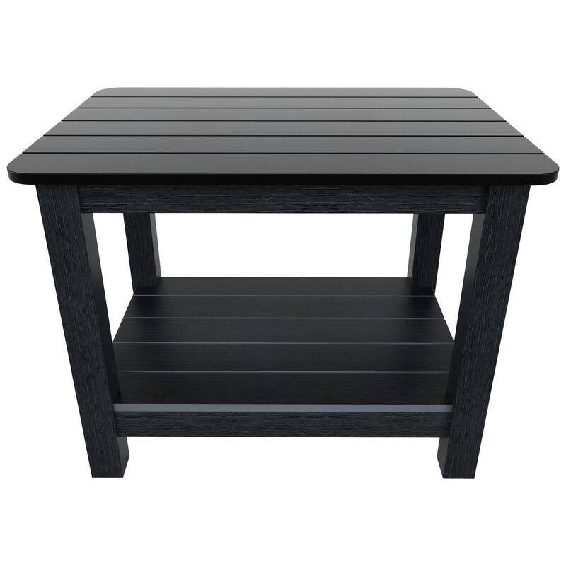 Vineyard HIPS Outdoor Folding Eco-Friendly All Weather Seashell Adirondack Chairs with Side Table (3-Piece Set)