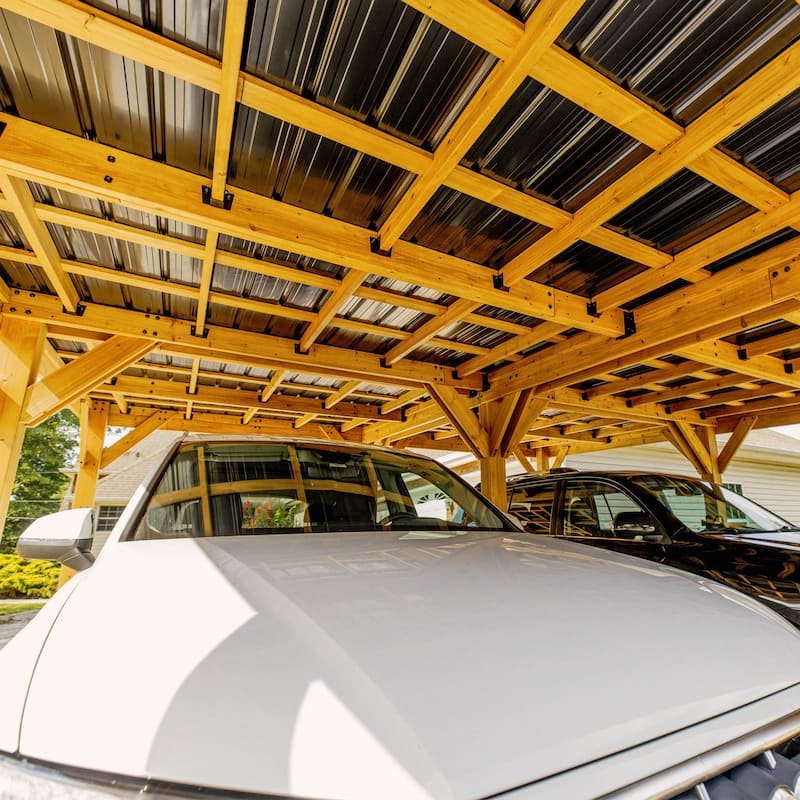 Backyard Discovery Kingsport 20x20' Cedar Wood Carport with Steel Roof