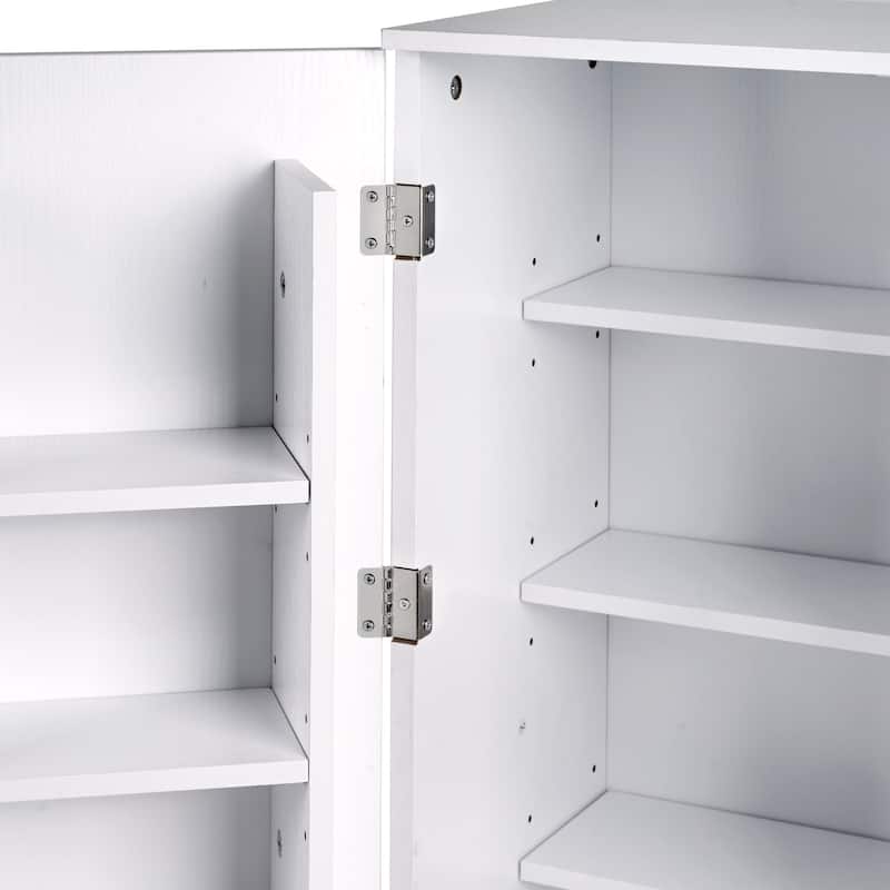 VECELO 35.4" Kitchen Pantry Storage Cabinet Freestanding Bathroom Storage Cabinets Small Food Pantry Cabinet for Dining Room