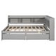 preview thumbnail 23 of 24, Full Size Storage Bed w/ L-shaped Bookcases,Drawers Platform Bed Frame